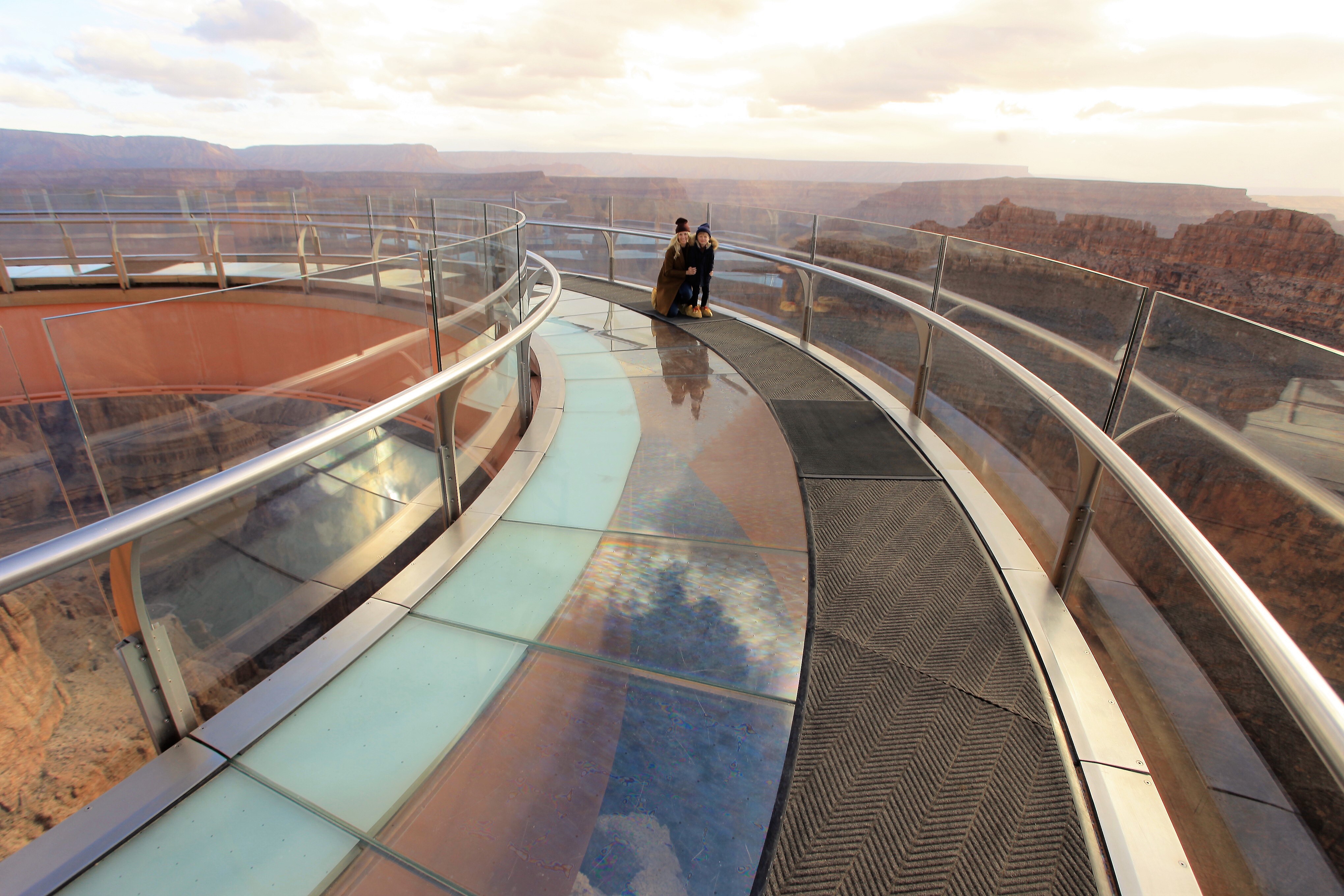 ...directly on the rim of the canyon is the glass bottom viewing platform c...